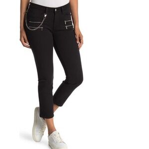 FINAL PRICE NWT WeWoreWhat black rocker low rise zipper detail jeans, 25